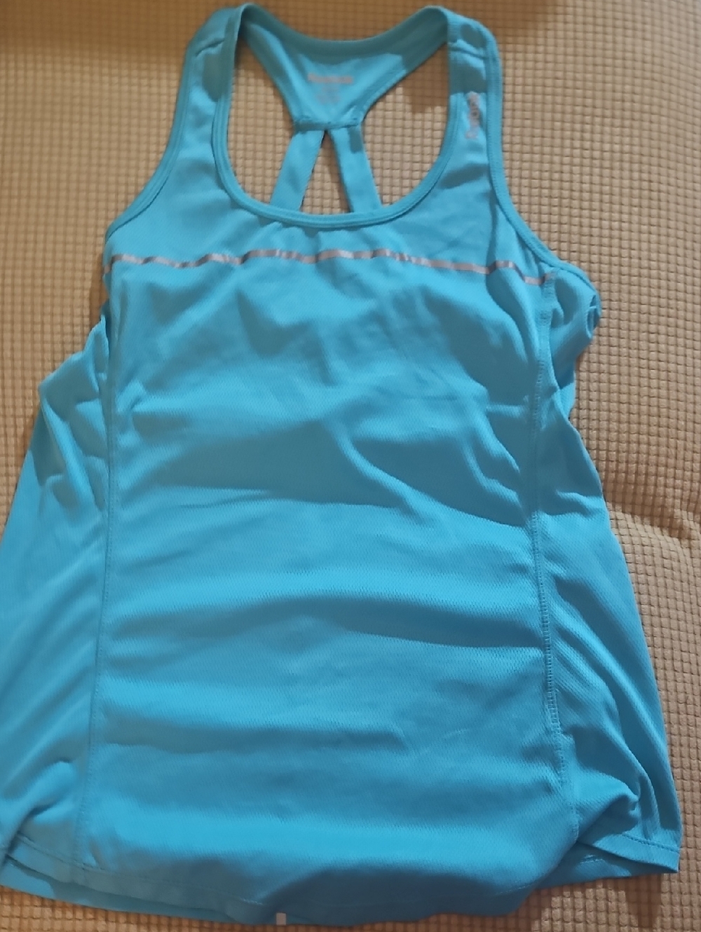 Reebok Bright Turquoise Racerback Athletic Tank,  Size Small